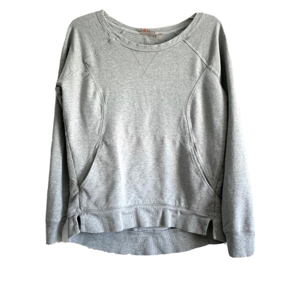 Zella Gray Pullover Long Sleeve Round Neck Sweatshirt Kangaroo Pocket size Small - Picture 1 of 9